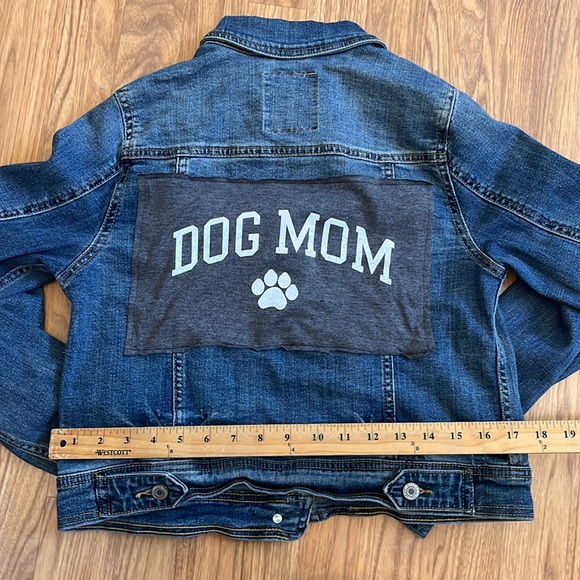 Dom Mom Jean Jacket upcycled one of a kind size small - Picture 4 of 6